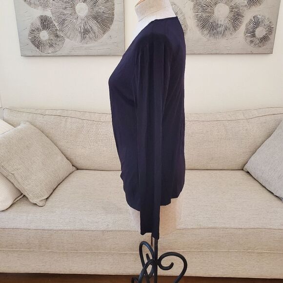 Thalia Sodi Cinch-Front Rhinestone Top size Large in Black - NEW - Picture 5 of 10